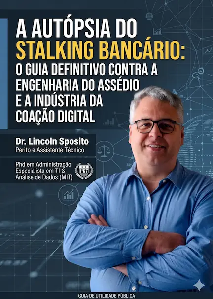 Capa do Tratado Técnico-Forense: A Autópsia do Stalking Bancário. Análise da engenharia de coação algorítmica pelo Dr. Lincoln Sposito, PhD.