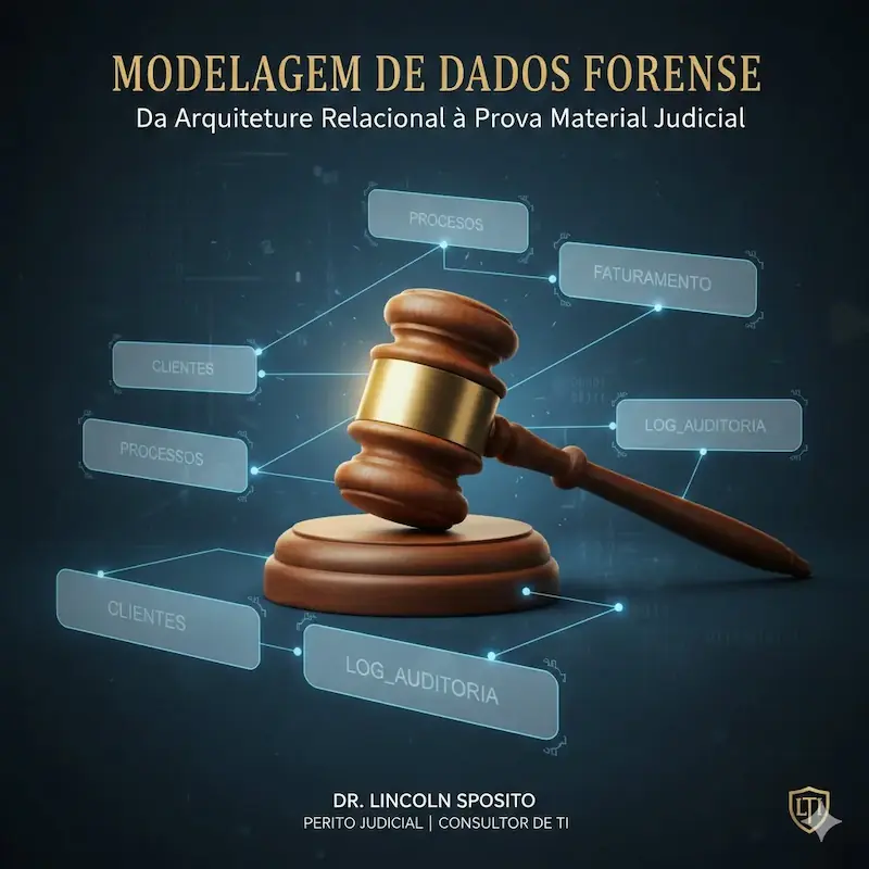 Modelagem de Dados Forense e Prova Material Digital: Auditoria de algoritmos e integridade de dados por Dr. Lincoln Sposito, Analista de Sistemas e Perito Judicial.