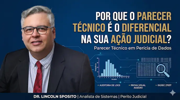 Capa do artigo sobre parecer técnico em perícia de dados e diferencial judicial