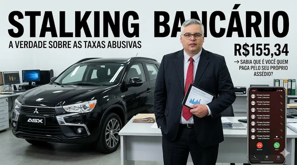 Capa do Dossiê Stalking Bancário. Ilustração representando o cerco algorítmico e a asfixia digital analisada pelo Dr. Lincoln Sposito.