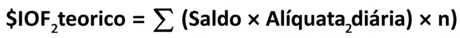 Fórmula matemática para cálculo de IOF teórico