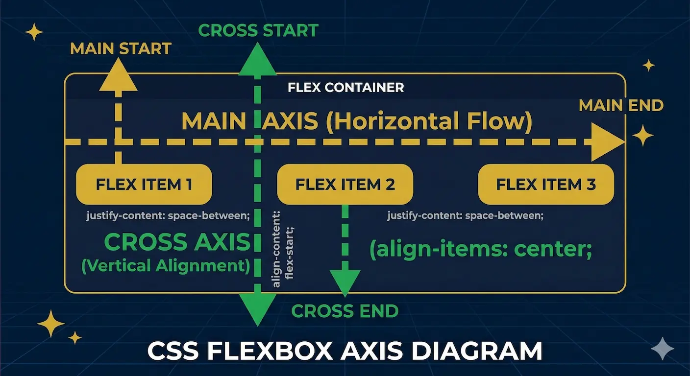 Diagrama de Eixos Flexbox